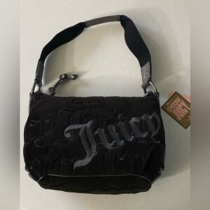 Vintage Juicy Couture Royal Juicy Black Velour Bag from 2009 With Original Tags